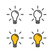 © Oliviart - set of Lamp icons. Light bulb icon vector. Idea vector icon