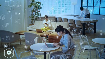 Aufkleber - IoTイメージ　ビジネスとネットワーク