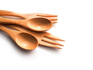 Wall Mural - Spoon and Fork Cutlery set isolated on white background.