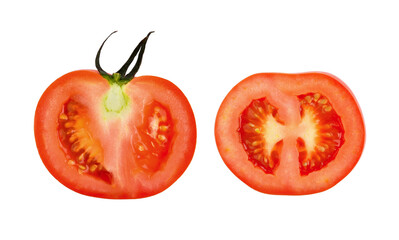 Wall Mural - Ripe tomatoes on white background