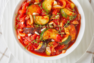 Poster - veggies ragout in a white bowl