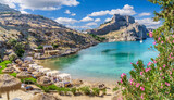 Fototapeta  - Landscape with Saint Paul's beach, Rhodes, Greece