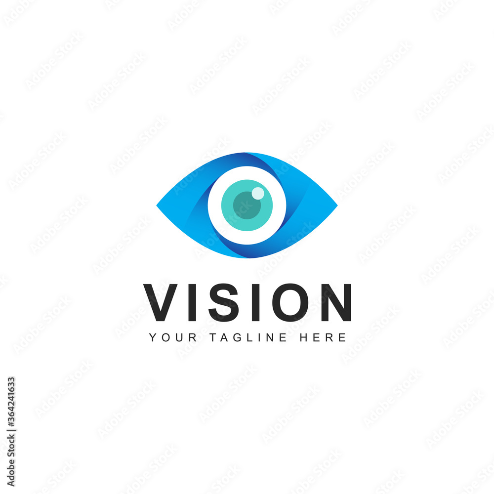 Vision vector logo design template with eye shapes and modern gradient ...
