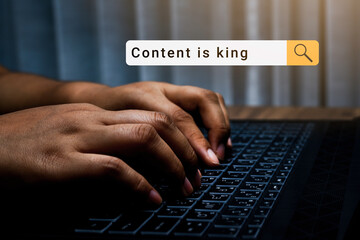 content is king for seo website concept. business, technology internet and web concept. digital mark