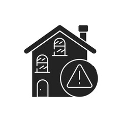 Wall Mural - Home rental scam black glyph icon. Illegal action. Using high-pressure tactics to get victims to pay the rent in advance.Pictogram for web page, mobile app, promo. UI UX GUI design element