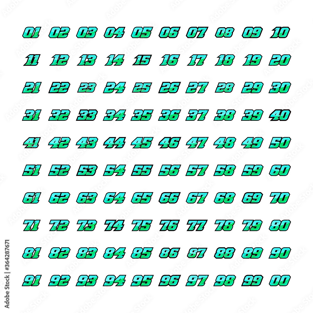 Vektor Mega Collection of Racing Number, Set of Start Racing number ...