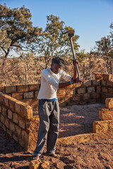 Wall Mural - african builder