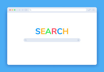 Wall Mural - internet search window. browser search engine page, blank website tab, searching screen panel homepa
