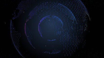 Wall Mural - 3d rendering abstract technology hologram sphere. sci fi neon sphere. futuristic digital background.