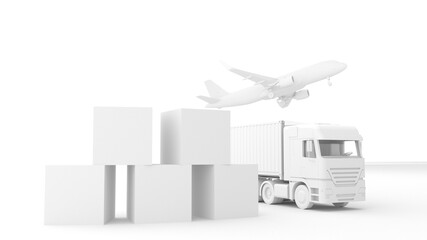 3d cargo transport concept global world air