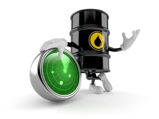 Sticker - Oil barrel character with radar