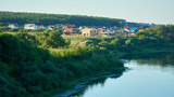 Fototapeta Do pokoju - View of the Don River and surrounding villages from the bridge in the Voronezh region