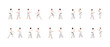 Karate people big vector isolated flat illustration set