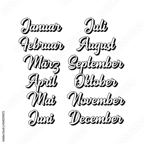 Monatsnamen Handgeschriebene Worter Januar Februar Marz April Mai Juni Juli August September Oktober November December Lettering Fur Kalender Oragnizer Planner Comprar Este Vector De Stock Y Explorar Vectores Similares En Adobe Stock