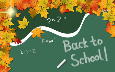 Back to school, education autumn style vector background