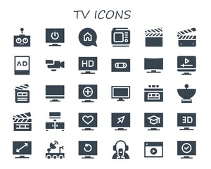 Poster - Modern Simple Set of tv Vector filled Icons