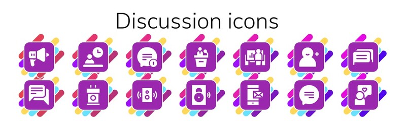 Poster - Modern Simple Set of discussion Vector filled Icons