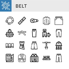 Canvas Print - Set of belt icons