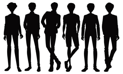 Canvas Print - Set of silhouette male character