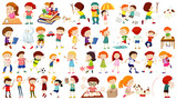 Fototapeta Pokój dzieciecy - Set of cute kids cartoon character