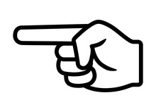Finger Pointing / Point Hand Gesture Line Art Vector Icon For Apps And Websites
