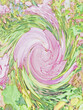 © Traveller - illustration of an artistic abstract rose swirl as an avant garde impression of a flower blossom