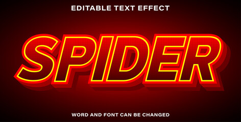 Editable text effect spider