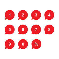 numbers set  with bubble talk icon isolated vector