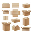© sabelskaya - Delivery boxes or parcel packaging realistic vector illustrations set isolated.