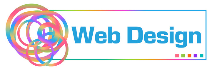 Web Design Colorful Random Rings Horizontal Box 
