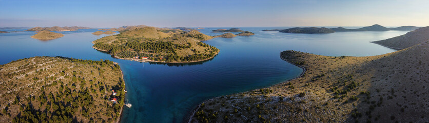 Wall Mural - Panoramic aerial view of Telascica Nature park with Kornati islands, Croatia