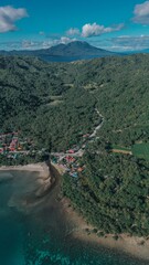 Poster - Aerial Shot of a Beautiful Seashore Village in the Philippines