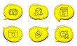 © blankstock - Vocabulary sign. Diploma certificate, save planet chat bubbles. Arena stadium, Jazz and Recovery internet line icons set. Sport complex, Saxophone, Backup info. Book. Business set. Vector