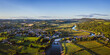 Aerial view of the Welsh town Caerleon in Wales, home of the Roman Amphitheatre