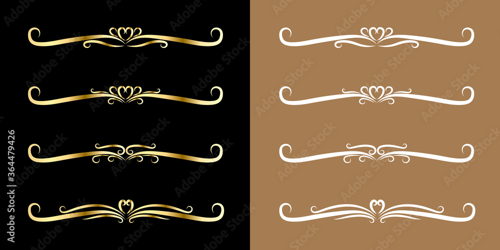 Vetor Luxury Gold vintage invitation filigree decoration vector set ...