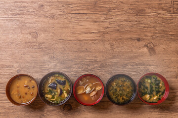 Wall Mural - 味噌汁　Typical Japanese miso (fermented soy) soup