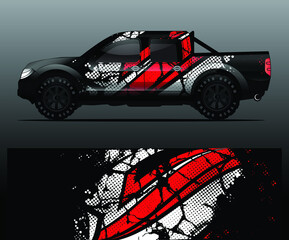 truck and vehicle Graphic vector. Racing background for vinyl wrap and decal