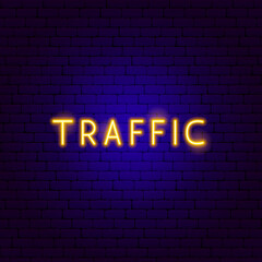 Canvas Print - Traffic Neon Text