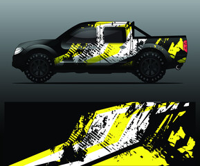 truck and vehicle Graphic vector. Racing background for vinyl wrap and decal