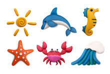 Clay Sea Objects Set 