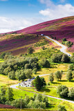 Fototapeta  - Picturesque road in Scottish Highlands, Cairngorms National Park near Lecht Ski Resort, Scotland, United Kingdom, Europe