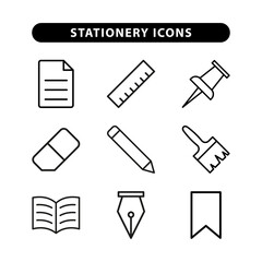 Wall Mural - Stationery icon set vector design templates