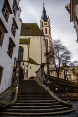 Wall Mural - The historical city center of town Cesky Krumlov in Czech republic. 