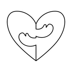 Canvas Print - arms hugging in heart shape line style icon vector design