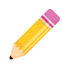 Sticker - pencil yellow color school supply isolated icon