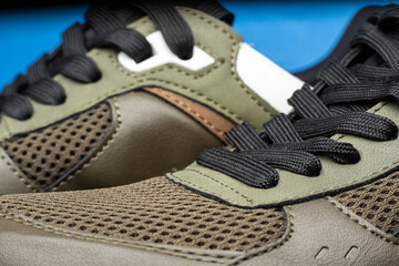 summer sports sneakers closeup background