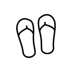 Sticker - Slippers, shoes icon. Simple line, outline vector elements of vacation icons for ui and ux, website or mobile application