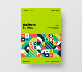 Amazing business presentation vector A4 vertical orientation front page mock up. Modern corporate report cover abstract geometric illustration design layout. Company identity brochure template.