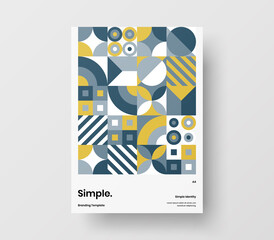 Amazing business presentation vector A4 vertical orientation front page mock up. Modern corporate report cover abstract geometric illustration design layout. Company identity brochure template.
