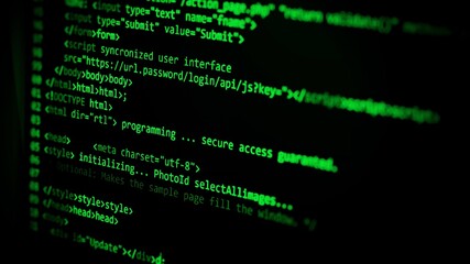 Wall Mural - computer code programming coding process